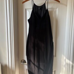 Guess Black Velvet Spaghetti Strap Dress